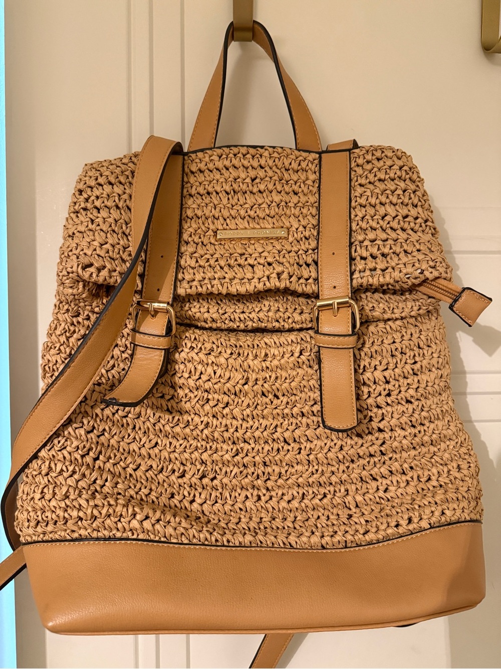 Poppy and peonies Tan Backpack- Women Bags
